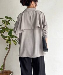 un dix cors（アンディコール）の「【甘くないフリルシャツ】麻調バックフリルブラウス（シャツ/ブラウス）」