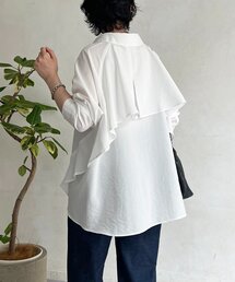un dix cors（アンディコール）の「【甘くないフリルシャツ】麻調バックフリルブラウス（シャツ/ブラウス）」
