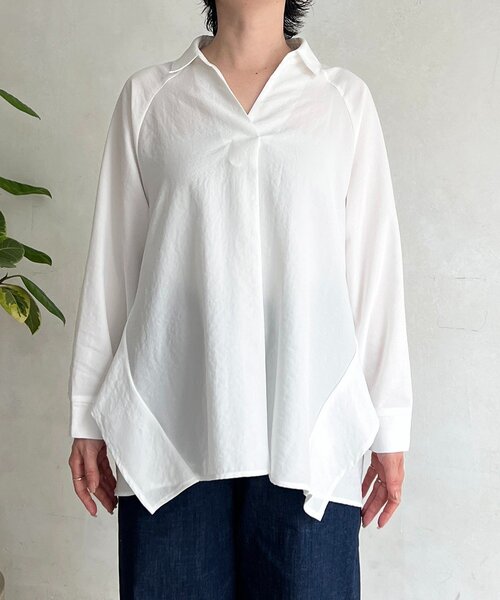 un dix cors(アンディコール)の「【甘くないフリルシャツ】麻調バックフリルブラウス(シャツ/ブラウス・レディース・グレー/オフホワイト/ネイビー/ブラック・FREE)」の15枚目の写真