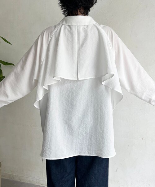 un dix cors(アンディコール)の「【甘くないフリルシャツ】麻調バックフリルブラウス(シャツ/ブラウス・レディース・グレー/オフホワイト/ネイビー/ブラック・FREE)」の18枚目の写真