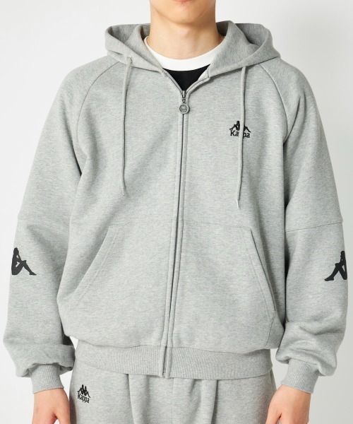 Kappa（カッパ）の「スウェットパーカー（パーカー・メンズ・ライトグレー/ブラック・LARGE/MEDIUM/X-LARGE）」の3枚目の写真