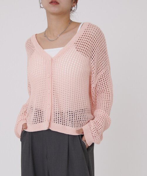 COLONY 2139(コロニートゥーワンスリーナイン)の「清涼メッシュカーデ(カーディガン/ボレロ・レディース・アイボリー/グレー/ピンク・FREE)」の22枚目の写真