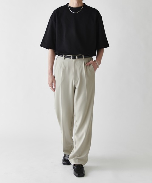 Lui's（ルイス）の「ダブルクロスベーシックストレートパンツ（スラックス・メンズ・ブラック/チャコールグレー/ライトグレー・S/M）」の21枚目の写真