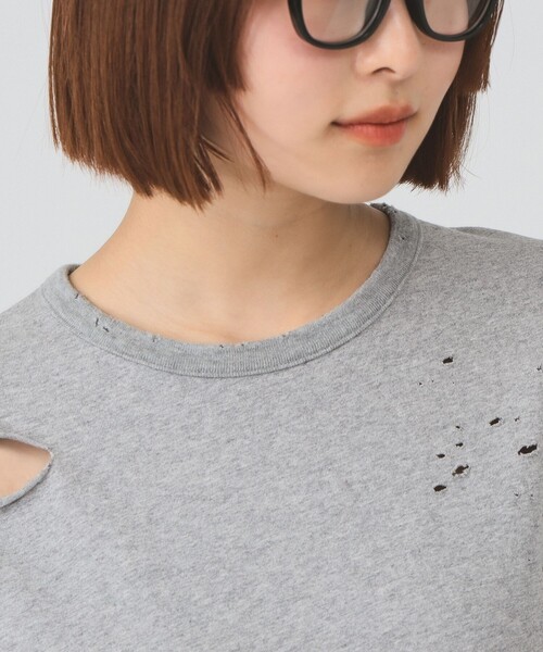 Ray BEAMS(レイビームス)の「ダメージ オーバー Tシャツ(Tシャツ/カットソー・レディース・ホワイト/シルバー・ONE SIZE)」の10枚目の写真