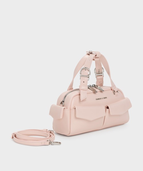 CHARLES & KEITH(チャールズ & キース)の「Rachel レイチェル マルチポケット ボウリングバッグ(ハンドバッグ・レディース・スミクロ/ブルーグラス/ピンク系その他3・S)」の12枚目の写真