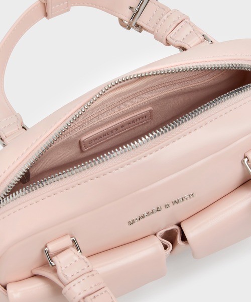 CHARLES & KEITH(チャールズ & キース)の「Rachel レイチェル マルチポケット ボウリングバッグ(ハンドバッグ・レディース・スミクロ/ブルーグラス/ピンク系その他3・S)」の9枚目の写真