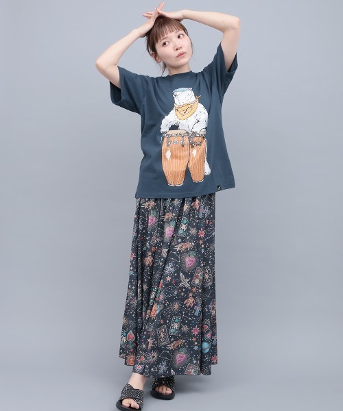 チチカカ(チチカカ)の「go slow caravan USAコットンコンガクマTシャツ【ユニセックス】(Tシャツ/カットソー・レディース・ネイビー/ホワイト・LARGE/MEDIUM)」の3枚目の写真