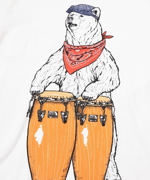 チチカカ(チチカカ)の「go slow caravan USAコットンコンガクマTシャツ【ユニセックス】(Tシャツ/カットソー・レディース・ネイビー/ホワイト・LARGE/MEDIUM)」の10枚目の写真