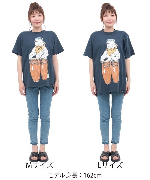 チチカカ(チチカカ)の「go slow caravan USAコットンコンガクマTシャツ【ユニセックス】(Tシャツ/カットソー・レディース・ネイビー/ホワイト・LARGE/MEDIUM)」の14枚目の写真