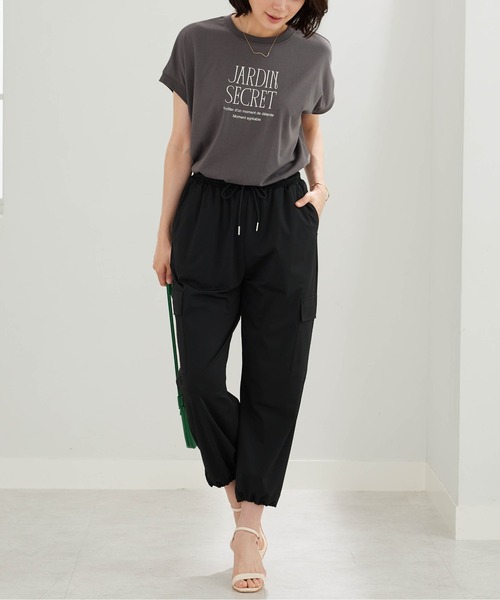 BELLUNA PLUS(ベルーナ)の「ヒンヤリ爽快!ドロスト使いカーゴパンツ(その他パンツ・レディース・カーキ/ブラック・X-LARGE/LARGE/MEDIUM)」の7枚目の写真