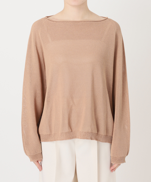 Noble(ノーブル)の「《WEB&なんばCITY店限定》ペーパーヤーン裏天竺プルオーバー(natsuセレクト)(ニット/セーター・レディース・ピンク/キャメル・FREE)」の10枚目の写真