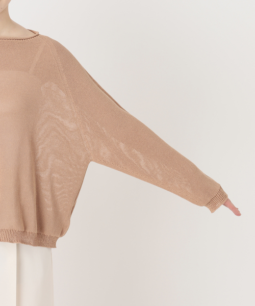 Noble(ノーブル)の「《WEB&なんばCITY店限定》ペーパーヤーン裏天竺プルオーバー(natsuセレクト)(ニット/セーター・レディース・ピンク/キャメル・FREE)」の14枚目の写真