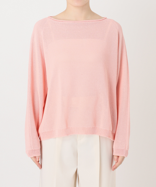 Noble(ノーブル)の「《WEB&なんばCITY店限定》ペーパーヤーン裏天竺プルオーバー(natsuセレクト)(ニット/セーター・レディース・ピンク/キャメル・FREE)」の18枚目の写真
