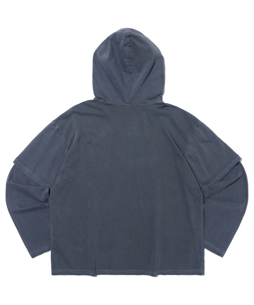 OTHERFITS(アザーフィッツ)の「ピグメントレイヤードフードクロップロングスリーブ(ネイビー)(Tシャツ/カットソー・メンズ・その他・FREE)」の2枚目の写真