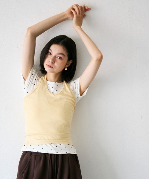 Trish(トリッシュ)の「ホルターネックカットソー(Tシャツ/カットソー・レディース・チャコールグレー/ブラック/イエロー・FREE)」の18枚目の写真