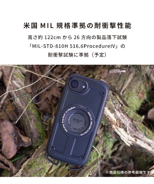 ROOT CO.(ルート)の「iPhone 17/17e/16e 専用 ROOT CO. GRAVITY Shock Resist Case Rugged Plus.(スマホケース/カバー・メンズ・ブラック・iPhone 16e/17e)」の4枚目の写真