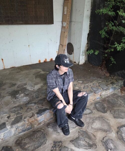 P.IN.O(ピインオ)の「シェードチェックハーフシャツ - ブラック(シャツ/ブラウス・メンズ・その他・MEDIUM/LARGE/X-LARGE)」の7枚目の写真