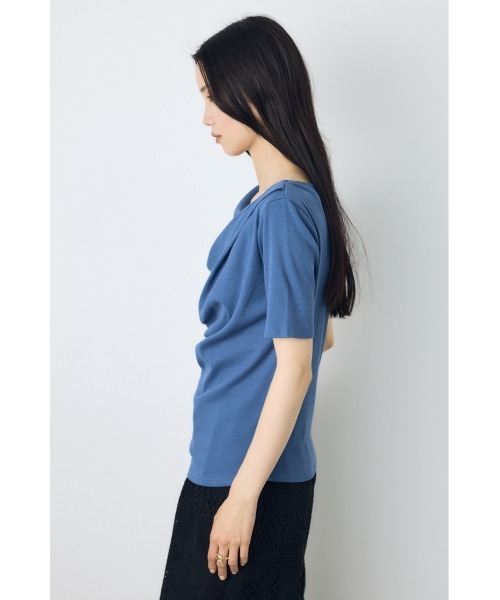 AZUL by moussy（アズールバイマウジー）の「【接触冷感】ドレープ5分袖トップス（Tシャツ/カットソー・レディース・オフホワイト/杢グレー/ブルー/ブラック・SMALL/MEDIUM）」の12枚目の写真