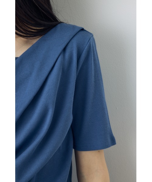 AZUL by moussy（アズールバイマウジー）の「【接触冷感】ドレープ5分袖トップス（Tシャツ/カットソー・レディース・オフホワイト/杢グレー/ブルー/ブラック・SMALL/MEDIUM）」の16枚目の写真