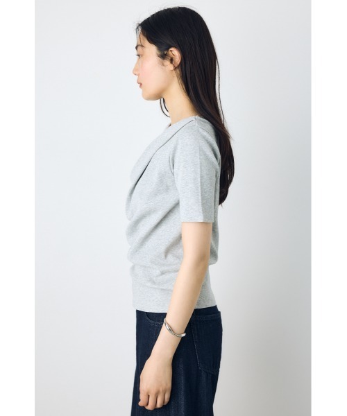 AZUL by moussy（アズールバイマウジー）の「【接触冷感】ドレープ5分袖トップス（Tシャツ/カットソー・レディース・オフホワイト/杢グレー/ブルー/ブラック・SMALL/MEDIUM）」の19枚目の写真