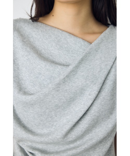 AZUL by moussy（アズールバイマウジー）の「【接触冷感】ドレープ5分袖トップス（Tシャツ/カットソー・レディース・オフホワイト/杢グレー/ブルー/ブラック・SMALL/MEDIUM）」の7枚目の写真
