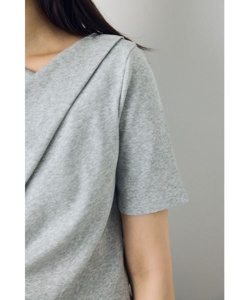AZUL by moussy（アズールバイマウジー）の「【接触冷感】ドレープ5分袖トップス（Tシャツ/カットソー・レディース・オフホワイト/杢グレー/ブルー/ブラック・SMALL/MEDIUM）」の8枚目の写真