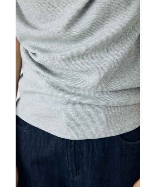 AZUL by moussy（アズールバイマウジー）の「【接触冷感】ドレープ5分袖トップス（Tシャツ/カットソー・レディース・オフホワイト/杢グレー/ブルー/ブラック・SMALL/MEDIUM）」の9枚目の写真
