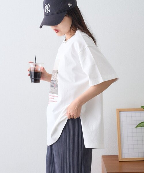 CIAOPANIC TYPY(チャオパニックティピー)の「アソートフォトプリントオーバーTee(Tシャツ/カットソー・レディース・ベージュ/ホワイト/サックスブルー/ブラック・ONE SIZE)」の5枚目の写真