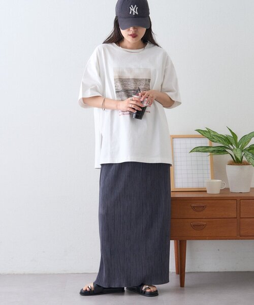 CIAOPANIC TYPY(チャオパニックティピー)の「アソートフォトプリントオーバーTee(Tシャツ/カットソー・レディース・ベージュ/ホワイト/サックスブルー/ブラック・ONE SIZE)」の8枚目の写真