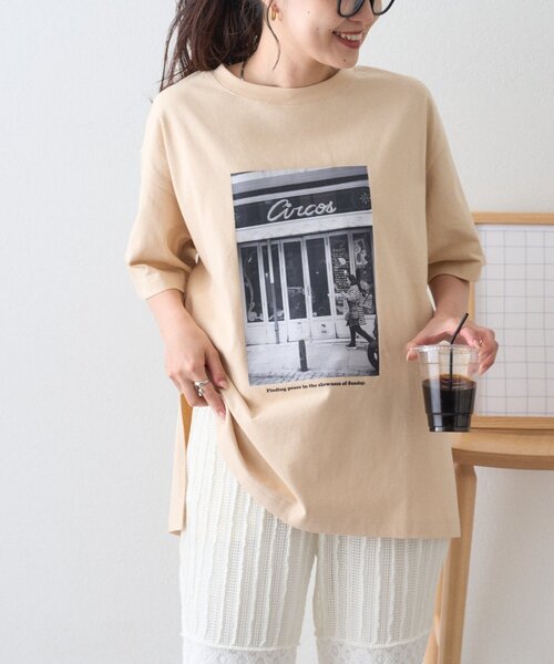 CIAOPANIC TYPY(チャオパニックティピー)の「アソートフォトプリントオーバーTee(Tシャツ/カットソー・レディース・ベージュ/ホワイト/サックスブルー/ブラック・ONE SIZE)」の11枚目の写真
