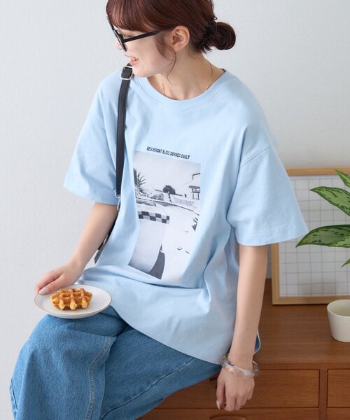 CIAOPANIC TYPY(チャオパニックティピー)の「アソートフォトプリントオーバーTee(Tシャツ/カットソー・レディース・ベージュ/ホワイト/サックスブルー/ブラック・ONE SIZE)」の18枚目の写真