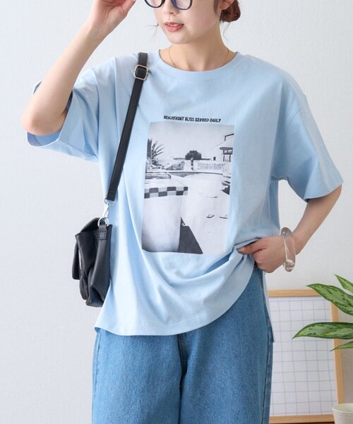 CIAOPANIC TYPY(チャオパニックティピー)の「アソートフォトプリントオーバーTee(Tシャツ/カットソー・レディース・ベージュ/ホワイト/サックスブルー/ブラック・ONE SIZE)」の20枚目の写真