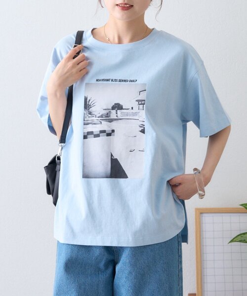 CIAOPANIC TYPY(チャオパニックティピー)の「アソートフォトプリントオーバーTee(Tシャツ/カットソー・レディース・ベージュ/ホワイト/サックスブルー/ブラック・ONE SIZE)」の21枚目の写真