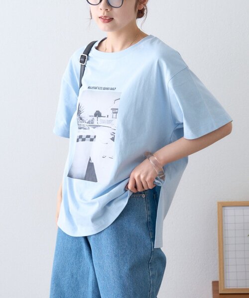 CIAOPANIC TYPY(チャオパニックティピー)の「アソートフォトプリントオーバーTee(Tシャツ/カットソー・レディース・ベージュ/ホワイト/サックスブルー/ブラック・ONE SIZE)」の22枚目の写真