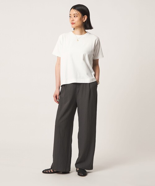 A DAY IN THE LIFE UNITED ARROWS(アデイインザライフユナイテッドアローズ)の「USAコットン天竺 クルーネックTシャツ <A DAY IN THE LIFE>(Tシャツ/カットソー・レディース・オフホワイト/ライラック/ブラック/ライム・FREE)」の21枚目の写真