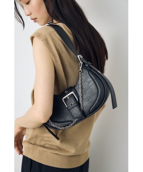 AZUL by moussy(アズールバイマウジー)の「バックルベルトワンハンドルトートバッグ(ハンドバッグ・レディース・シルバー/ブラック/アイボリー・FREE)」の1枚目の写真