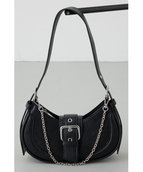 AZUL by moussy(アズールバイマウジー)の「バックルベルトワンハンドルトートバッグ(ハンドバッグ・レディース・シルバー/ブラック/アイボリー・FREE)」の5枚目の写真
