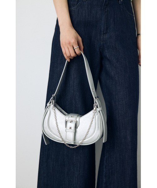 AZUL by moussy(アズールバイマウジー)の「バックルベルトワンハンドルトートバッグ(ハンドバッグ・レディース・シルバー/ブラック/アイボリー・FREE)」の13枚目の写真