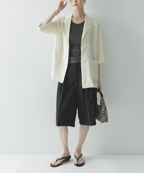 URBAN RESEARCH（アーバンリサーチ）の「『接触冷感』NAIAアセテートハーフスリーブジャケット（その他アウター・レディース・ブラック/アイボリー/ベージュ・FREE）」の9枚目の写真
