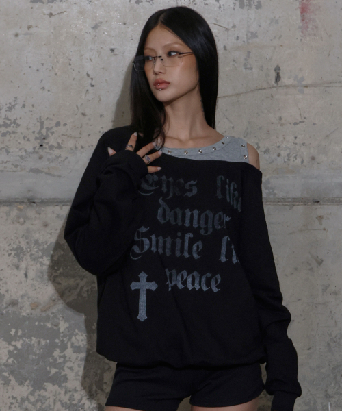 FANCY CLUB(ファンシークラブ)の「ロジャリー ノイヤー スウェットシャツ (ブラック) F25ZB016(スウェット・レディース・その他・ONE SIZE)」の1枚目の写真