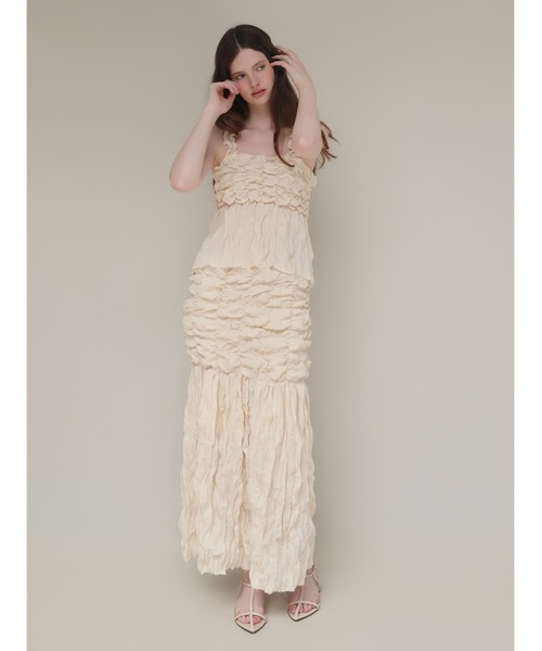 miies miim(ミーエスミーム)の「petal texture skirt(スカート・レディース・アイボリー・FREE)」の5枚目の写真