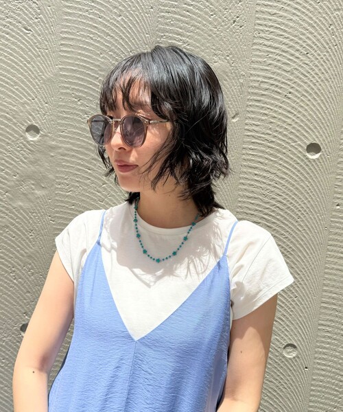 fredy emue(フレディエミュ)の「メタルテンプルボストンサングラス(サングラス・レディース・ブラウン系その他/グレー系その他・FREE)」の2枚目の写真