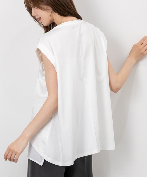 MAISONCOMFY （メゾンコンフィ）の「【接触冷感 レイヤードカットソー】異素材レイヤード（Tシャツ/カットソー・レディース・ブラック/ブルー/ホワイト・FREE）」の14枚目の写真
