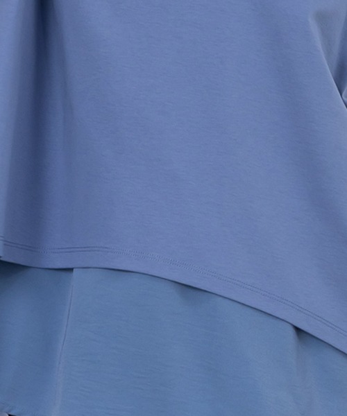 MAISONCOMFY （メゾンコンフィ）の「【接触冷感 レイヤードカットソー】異素材レイヤード（Tシャツ/カットソー・レディース・ブラック/ブルー/ホワイト・FREE）」の8枚目の写真