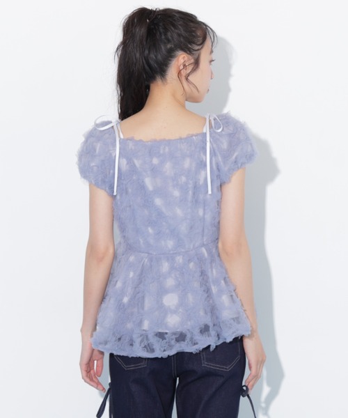 JILL by JILL STUART(ジルバイジルスチュアート)の「フラワーチュールペプラムブラウス(シャツ/ブラウス・レディース・ブルー/ホワイト/オレンジ・FREE)」の13枚目の写真