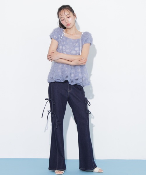 JILL by JILL STUART(ジルバイジルスチュアート)の「フラワーチュールペプラムブラウス(シャツ/ブラウス・レディース・ブルー/ホワイト/オレンジ・FREE)」の10枚目の写真