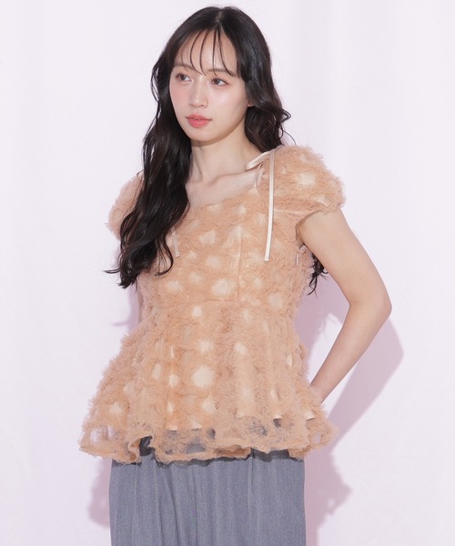 JILL by JILL STUART(ジルバイジルスチュアート)の「フラワーチュールペプラムブラウス(シャツ/ブラウス・レディース・ブルー/ホワイト/オレンジ・FREE)」の18枚目の写真