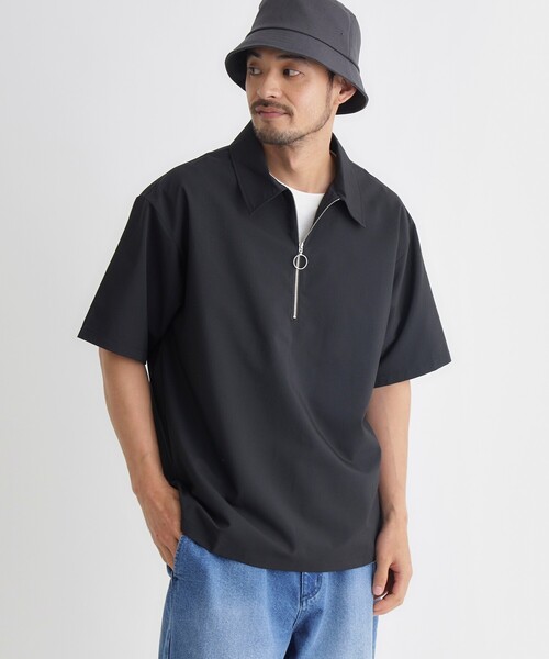 BACK NUMBER(バックナンバー)の「ハーフジッププルオーバー(シャツ/ブラウス・メンズ・ライトベージュ/ブラック/チャコールグレー・03/04/06/05)」の2枚目の写真