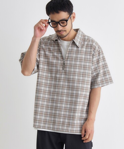 BACK NUMBER(バックナンバー)の「ハーフジッププルオーバー(シャツ/ブラウス・メンズ・ライトベージュ/ブラック/チャコールグレー・03/04/06/05)」の4枚目の写真