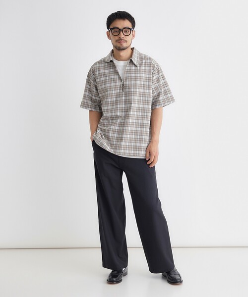 BACK NUMBER(バックナンバー)の「ハーフジッププルオーバー(シャツ/ブラウス・メンズ・ライトベージュ/ブラック/チャコールグレー・03/04/06/05)」の7枚目の写真